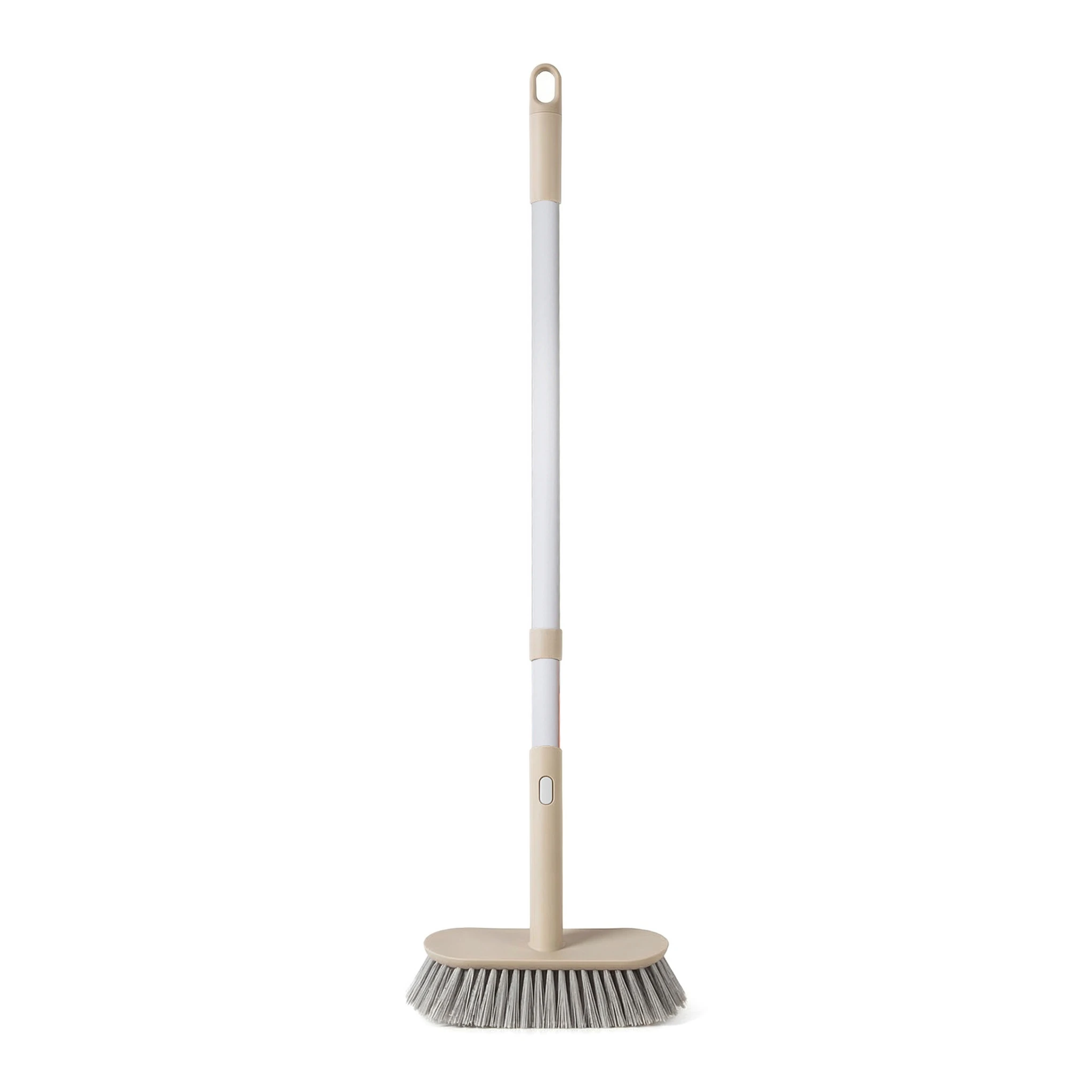 

Long Handle Bathroom Floor Brush - Extendable Stiff Bristle Scrubber for Walls & Corners, V-Shaped Design with Hanging Hole