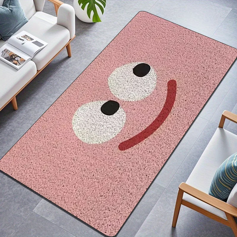 

1pc Pink Smile Face Rug – Cute Cartoon Design, Soft & Playful Bath Mat for Kids & Home Decor