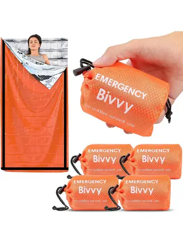 Emergency Sleeping Bag Survival Blanket Thermal Mylar Bivy Sack Lightweight Waterproof Portable Shelter For Camping Hiking