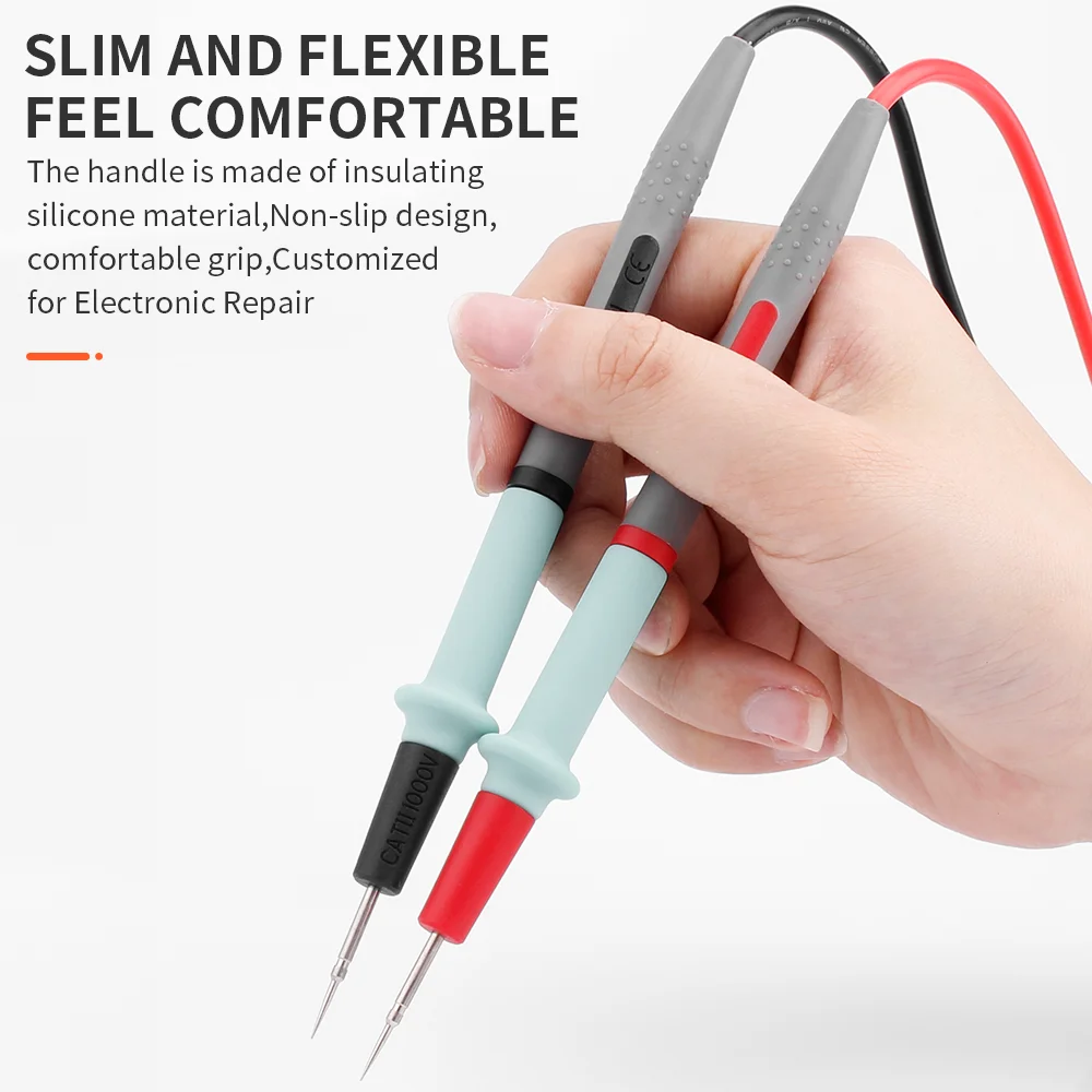 LUXIANZI 1 Pair Multimeter probe Soft-silicone-wire Cable Wire  For Digital Measuring Needle Tip Multi Meter Tester Probe Pen