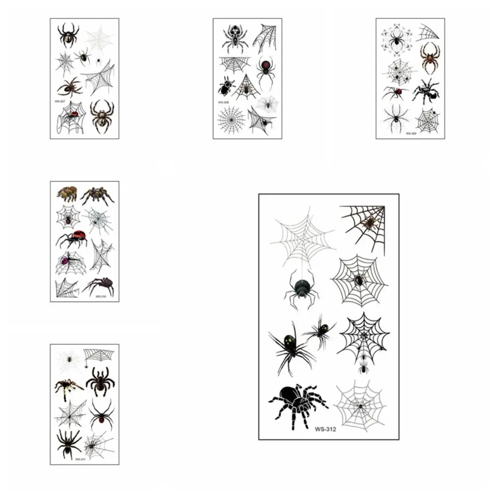 

40Sheets Cosplay Props Spider Temporary Tattoos DIY Lifelike Halloween Stickers Waterproof Scary Body Art Stickers Christmas