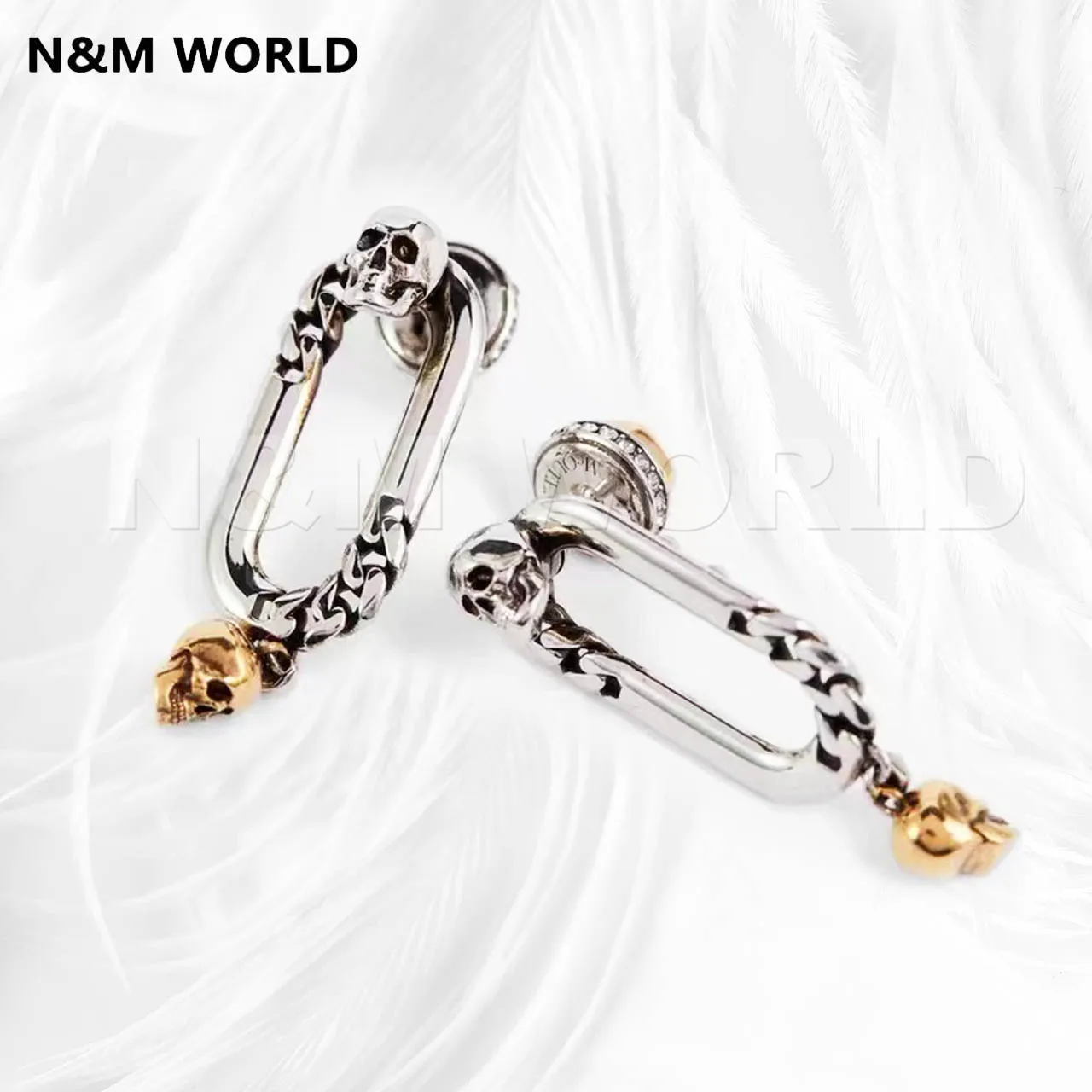 

2022 New Style Golden Skull & Willow Nail Pendant Hollow Woven Earrings For Women's & Man's Party Wedding Jewelry Gift