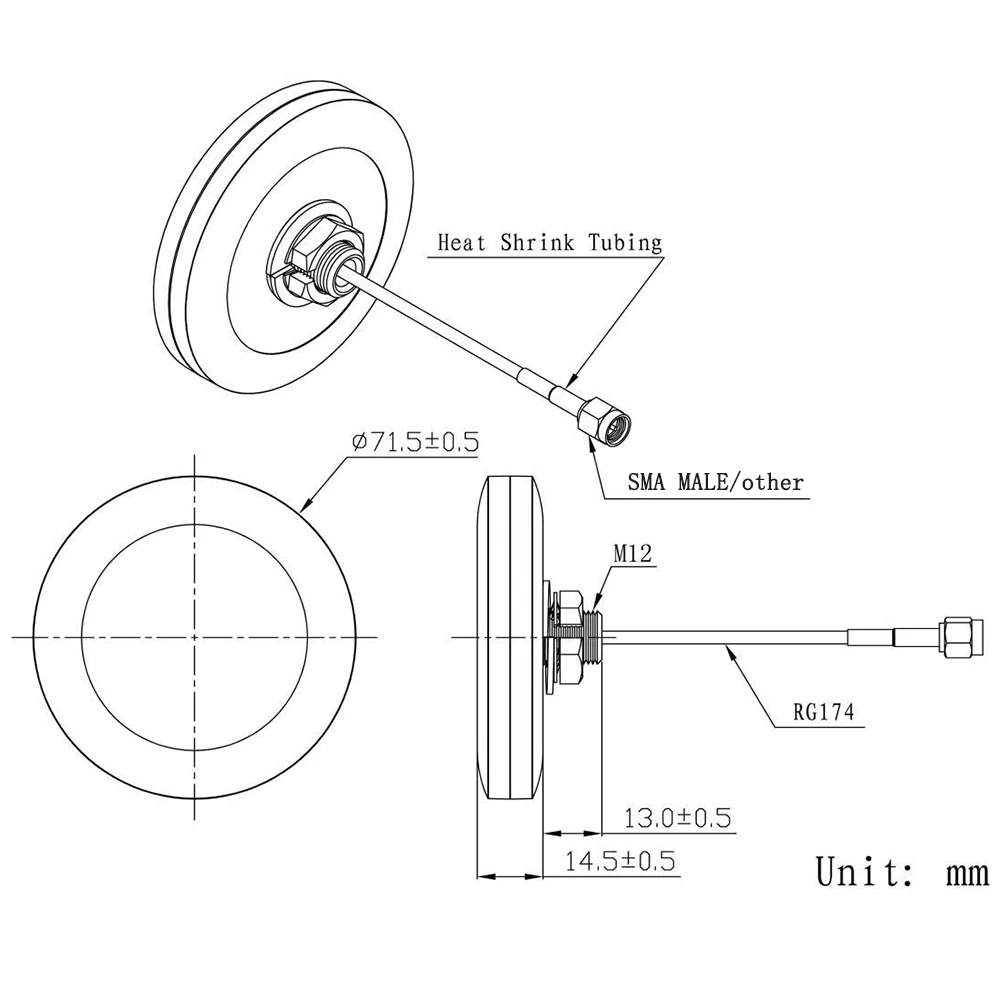 GPS Glonass Antenna para carro, Parafuso magnético, GNSS, DVD, Navegação GPS