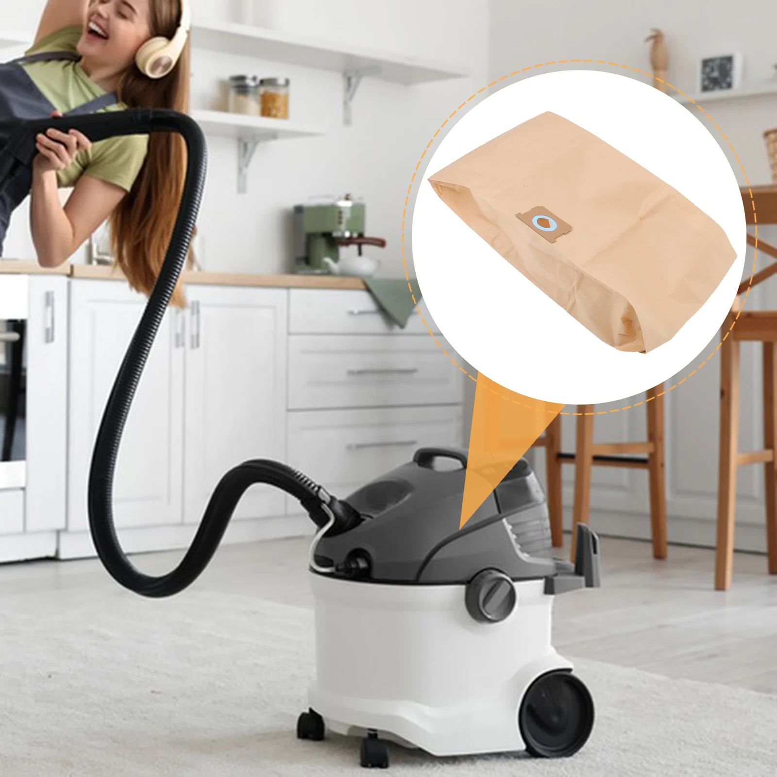 

4 Pcs Vacuum Cleaner Dust for DXVA19 4101 4102 Large Capacity Replacement Collection Bags Spacious Efficient for Vacuum