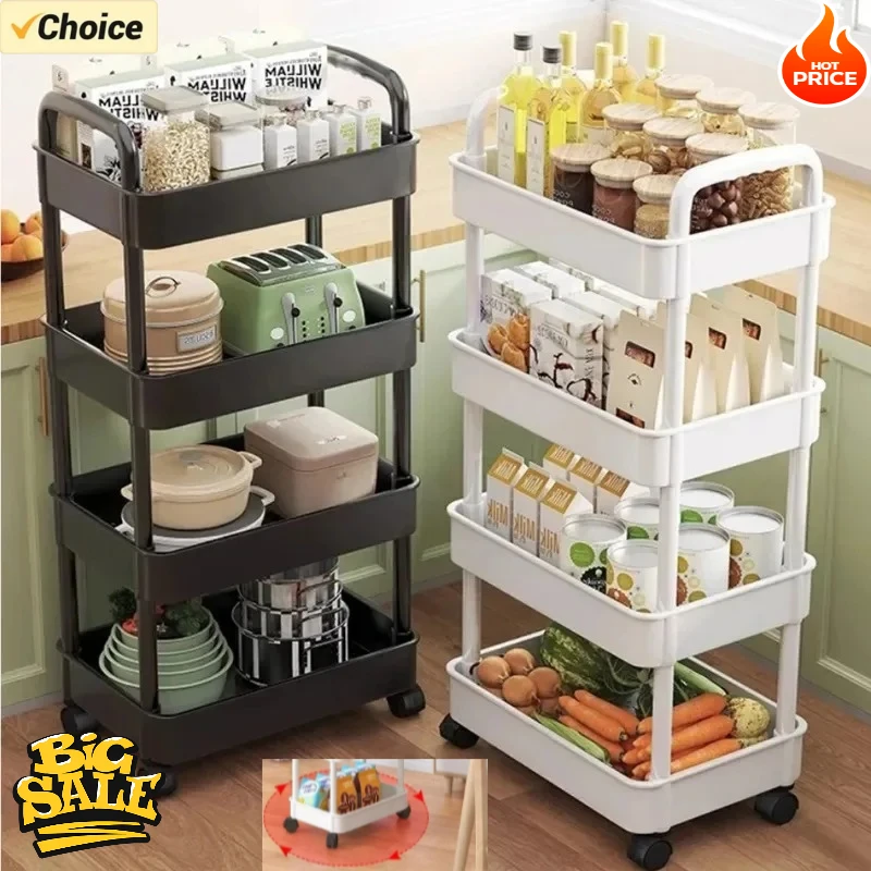 

YFY Multifunctional Kitchen Storage Rack Mobile Cart Floor Standing Multi-Level Rack for storing snacks, fruits and vegetables