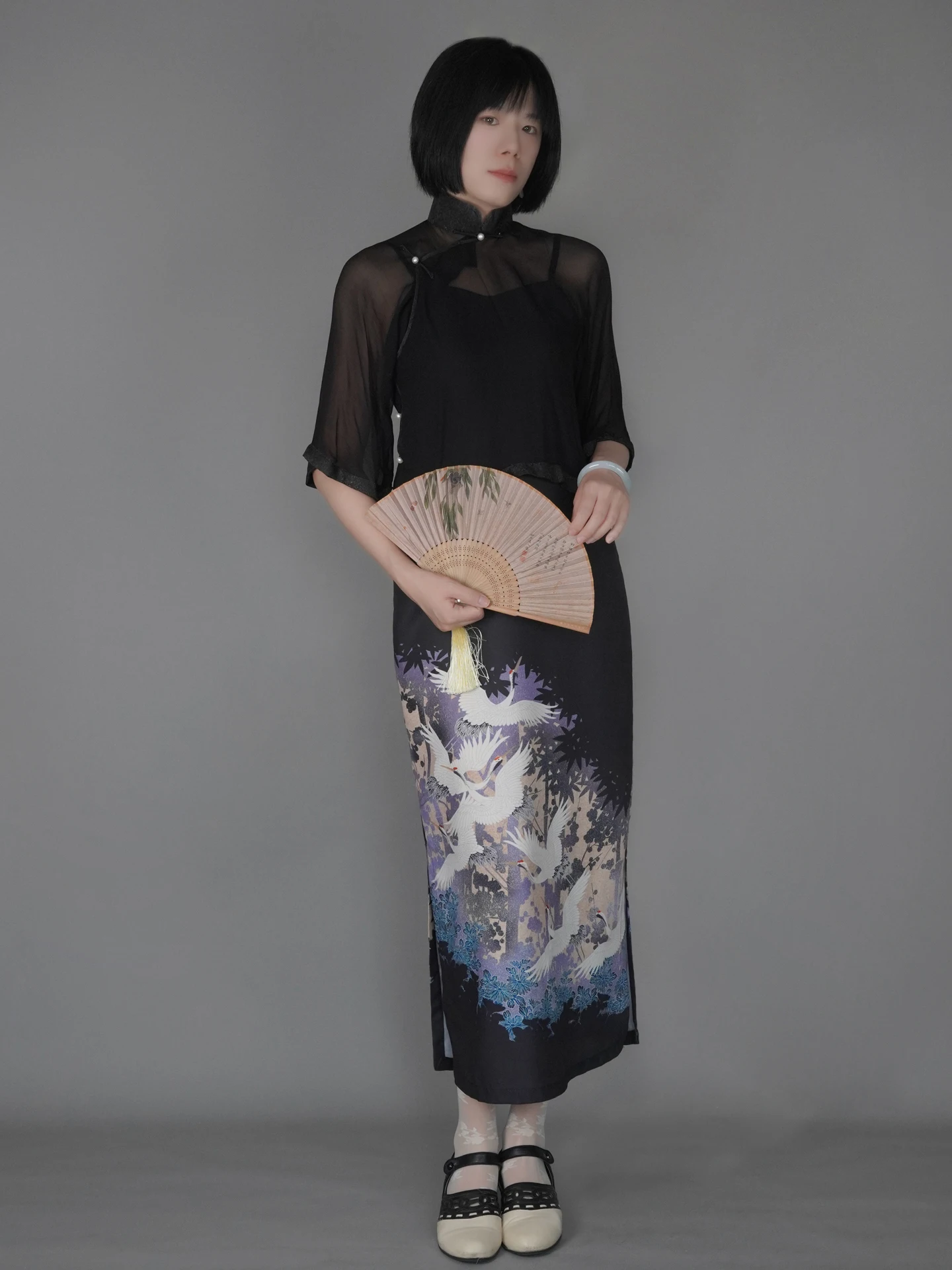 

Женское нижнее белье больших размеров с китайским цветочным принтом, облегающее, на бретельках, для весны и лета, модное