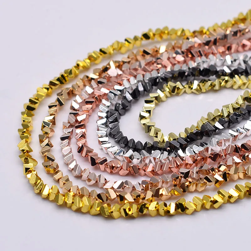 New Gold Color Silver Color Triangle Crystal Beads 4mm 130pcs Crystal Glass Loose Spacer Beads For Jewelry Making DIY image 5