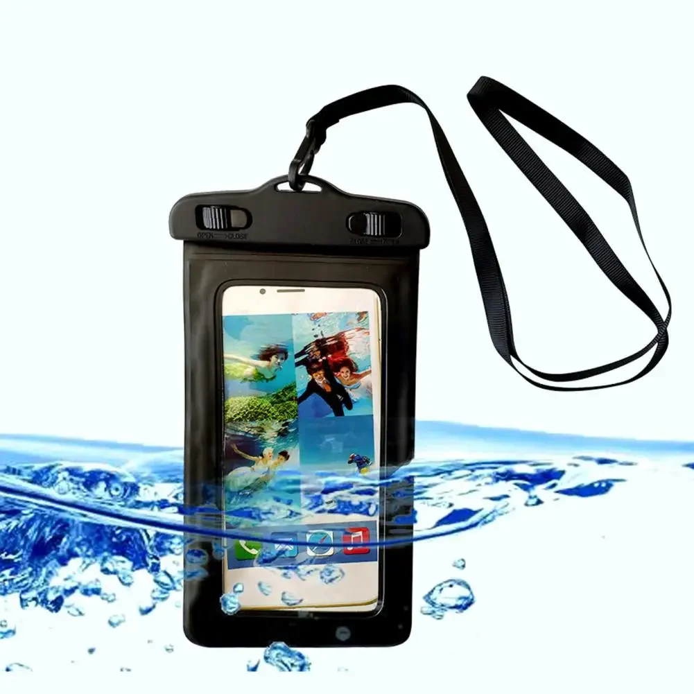 Phone Storage Bag Thicken Black Border Dust-Proof Good Seal Protect Phone PVC Transparent Waterproof Phone Pouch Swimming Supply