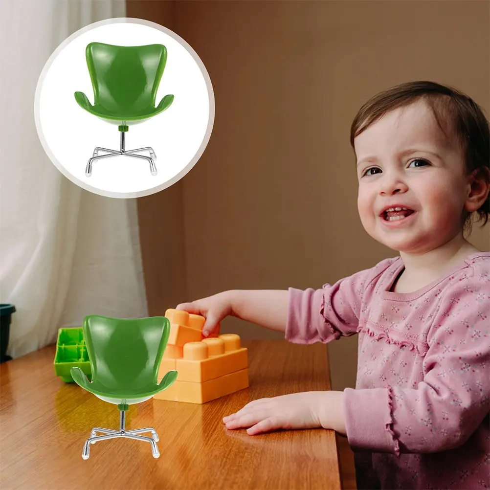 

2Pcs Miniature Armchair Plastic Swivel Chair Backrest Comfortable Surface for Kids Hands-on Imagination Miniature House