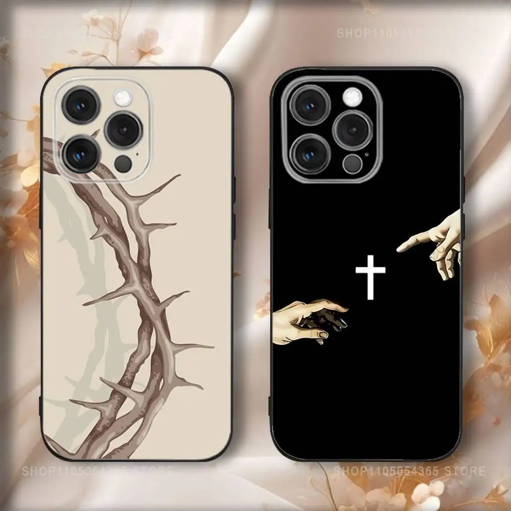 

Jesus Verse Bibles Phone Case For iPhone 17,16,15,14,13,12,11,Pro,Max,Plus,Air,X,XS,XR,SE,8,7,Mini,Soft Black Funda