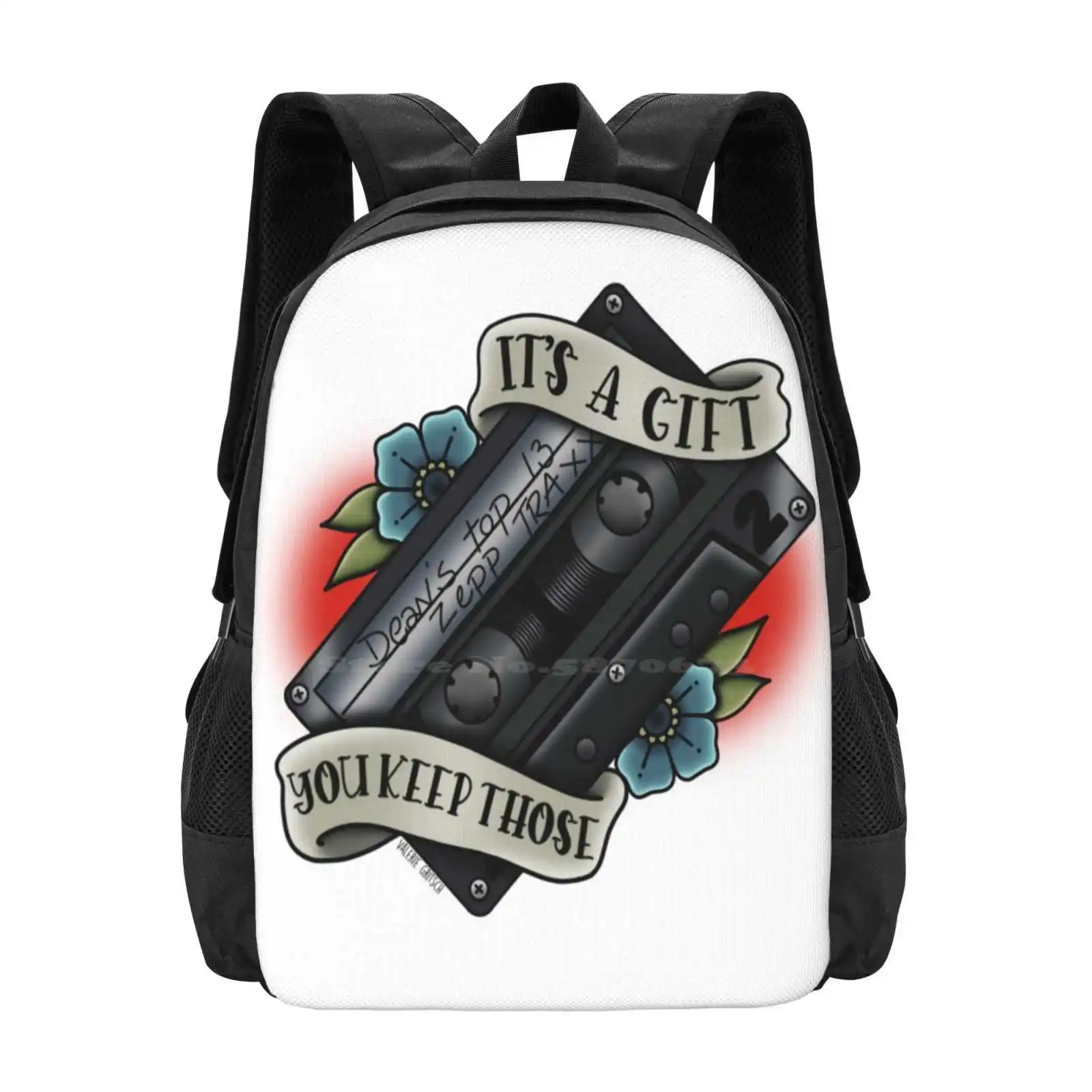 

It'S A Gift You Keep Those Hot Sale Schoolbag Backpack Fashion Bags Deans Top 13 Zepp Traxx Destiel Castiel Mixtape Cassette