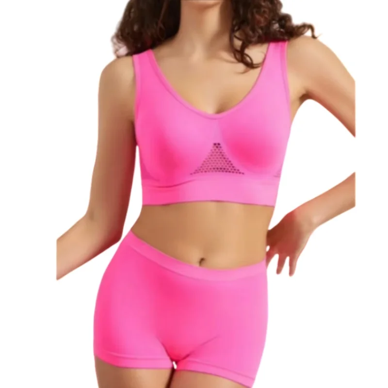 Seamless Bra Set Women Low Waist Underwear Female Tanks Bra Top Sexy Thong Panties Casual Sports Lingerie Set Girls Intimates