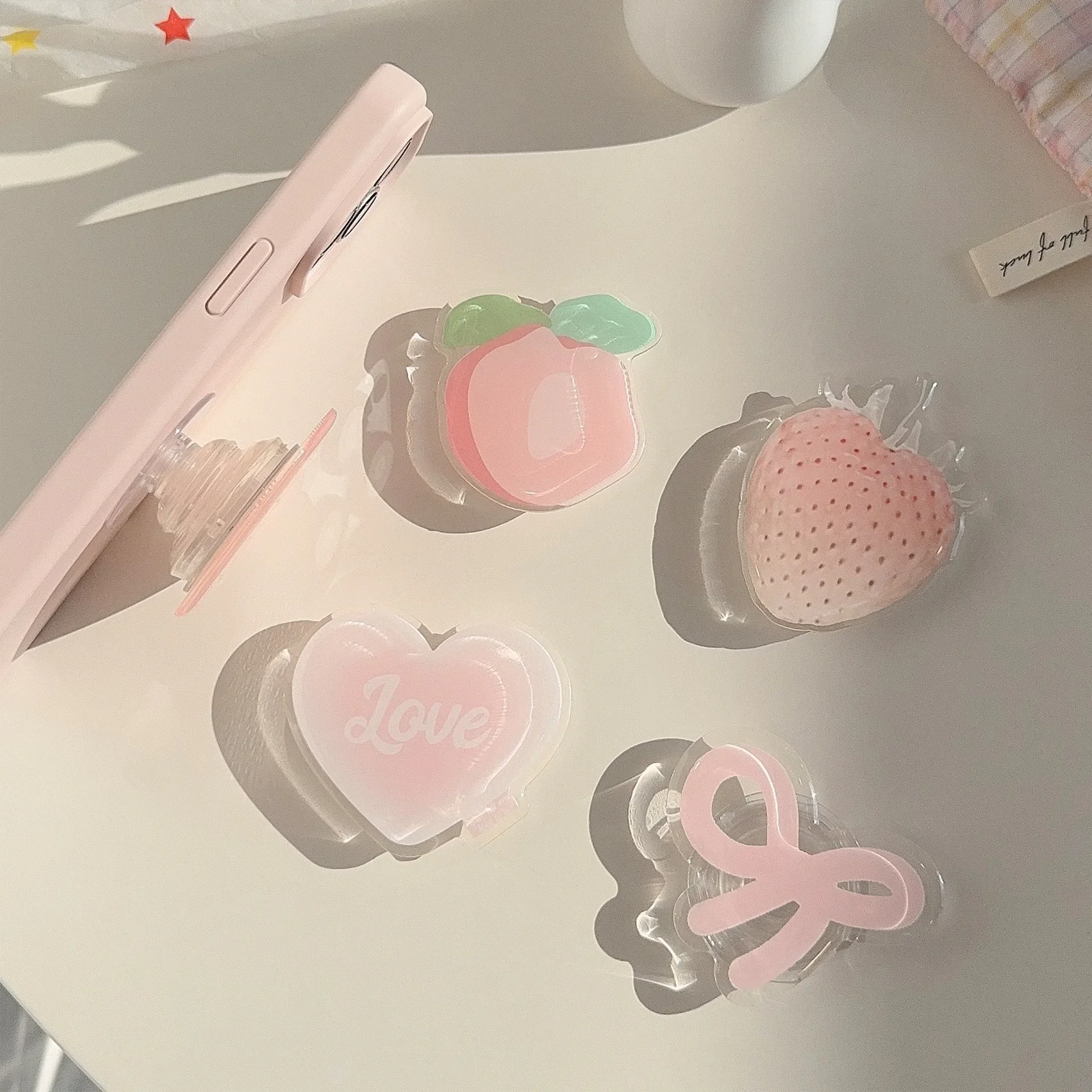 Ins Korea Girly Phone Stand Cute Smart Tok Strawberry Butterfly Boho Rainbow Heart Designs Holder for Popsockets Grip - view 3