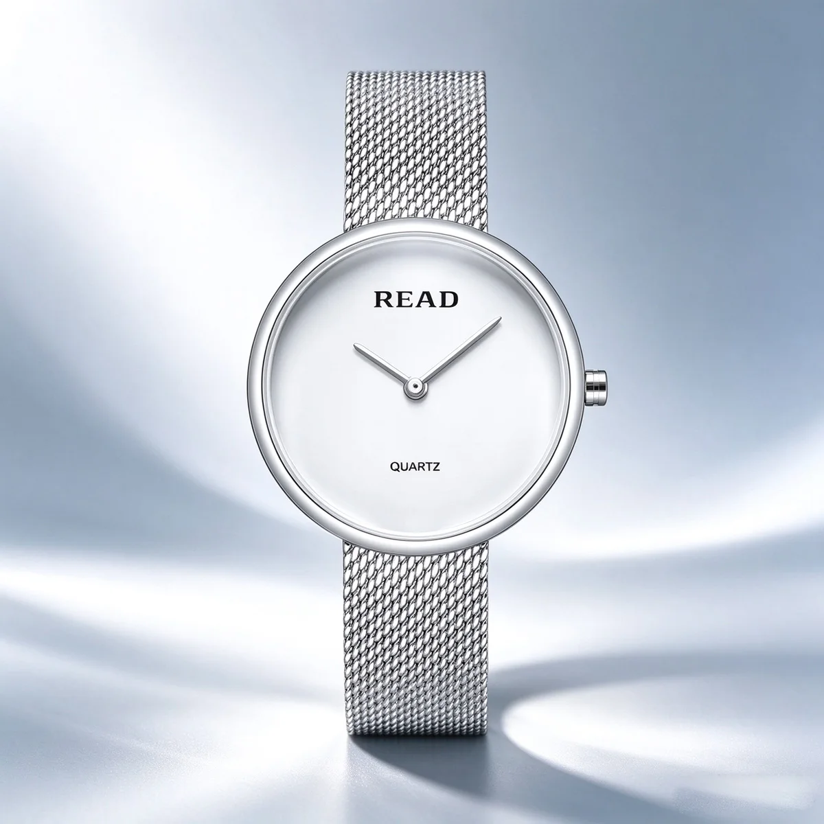 READ Women Quartz Watch | Minimalist Plain Dial | Stainless Steel Mesh Band | 30M Water Resistant Folding Clasp Dress Watch