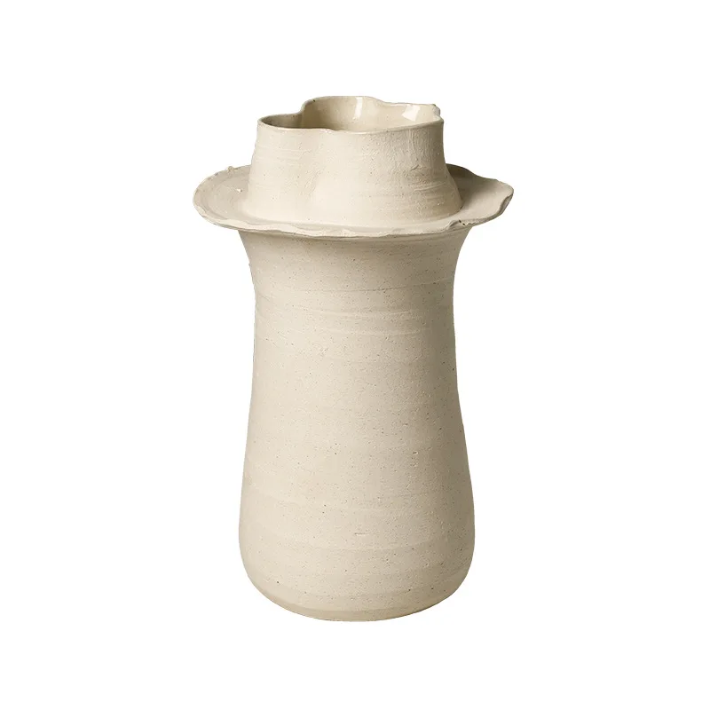 Modern wabi-sabi abstract konjac ceramic vase model room hotel living room entrance arrangement of dried flowers