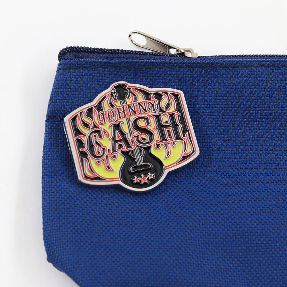 Johnny Cash Rockband Emaille-Pins Retro Gitarren-Ring of Fire Brosche Country-Musik-Album Metall-Abzeichen Rucksack-Anstecknadel Fan-Geschenk – Detail 5