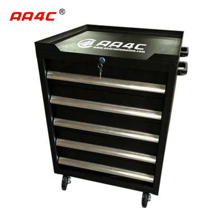 AA4C 5 Drawer Movable Metal Tool Cabinet with Tools Automobile Workshop Tool Set Trolley   TC-014