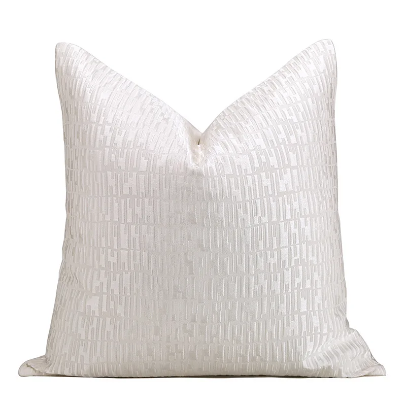 Luxury Jacquard Pillow Covers 20x20 Inch, White Decorative Throw Pillows for Couch Bed Sofa, Elegant Cushion Covers, Home Decor