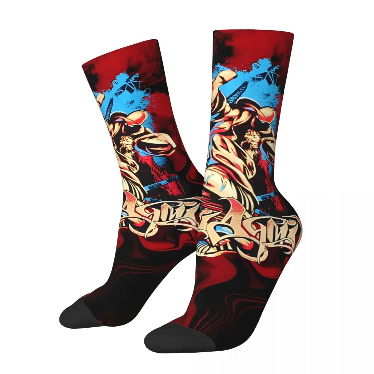 Crazy compression Rap Sock for Men Vintage Limp Bizkit Quality Pattern Crew Sock Novelty