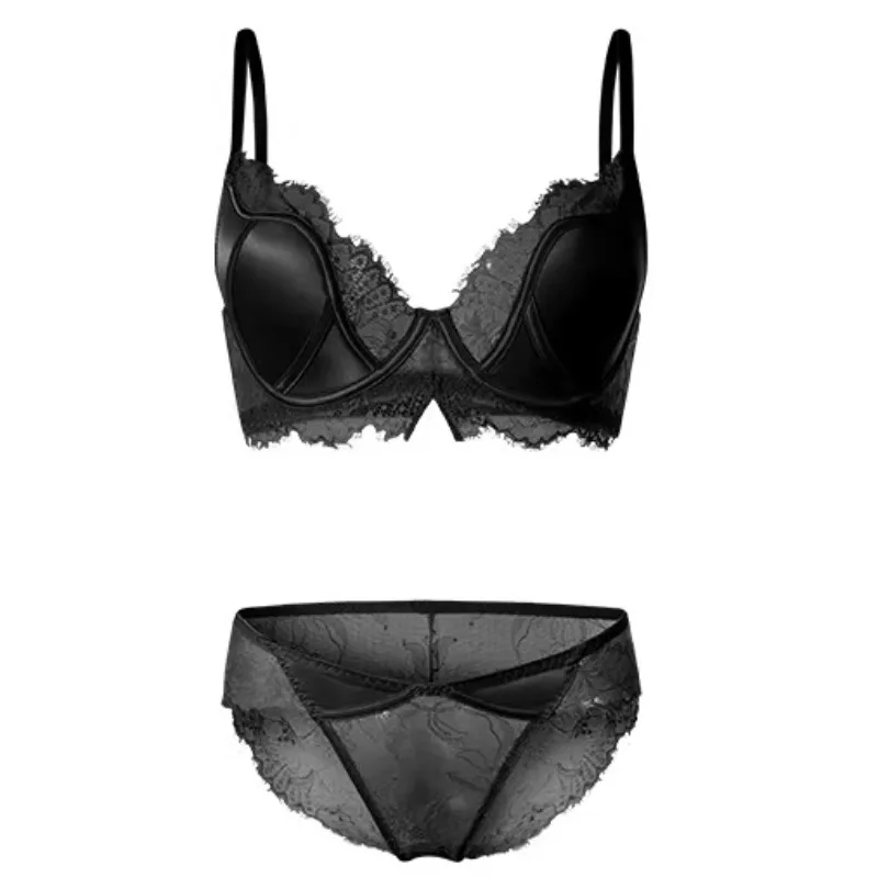 Conjunto de sujetador push-up de encaje con aros para mujer, realza el busto pequeño, efecto adelgazante, lencería sexy, tallas 32-38 ABC S-XL, caja de regalo