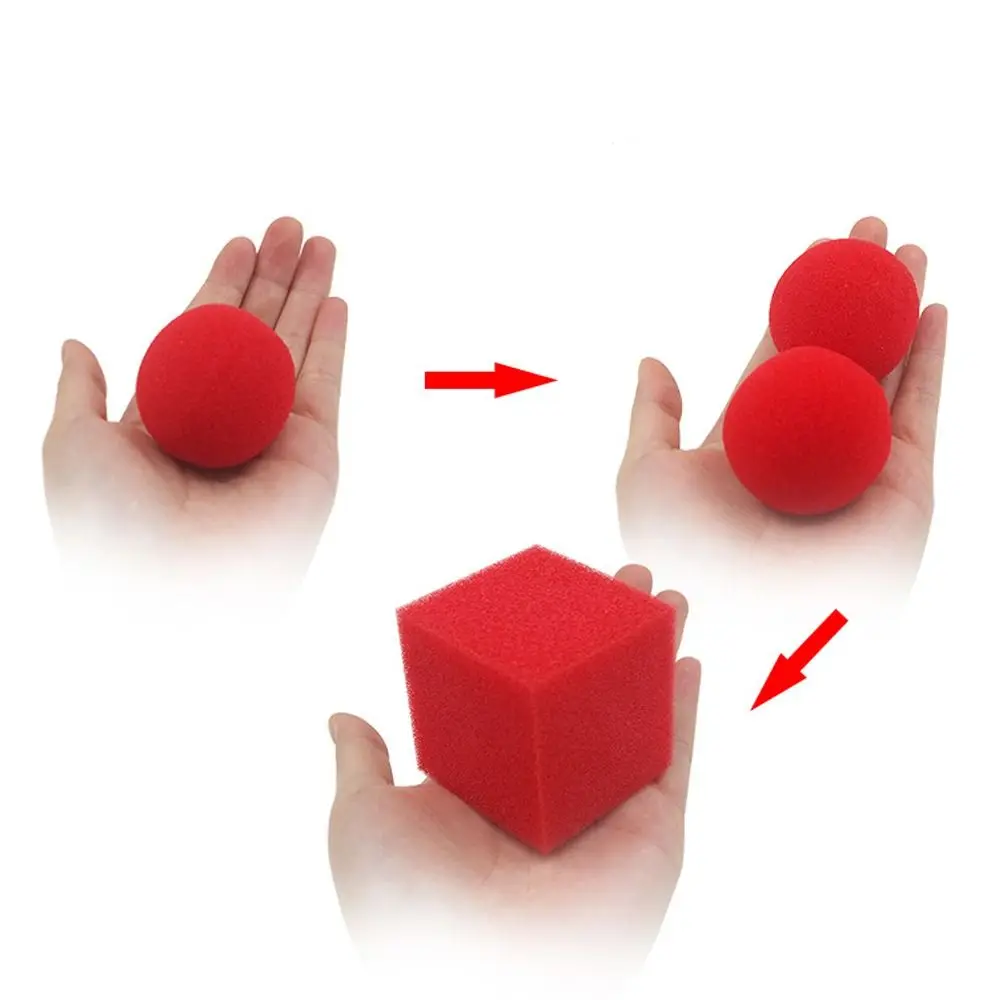 Magic Show Block Sponge Balls Red Cube Magic Ball Close Up Magic Show Magic Tricks Props Children