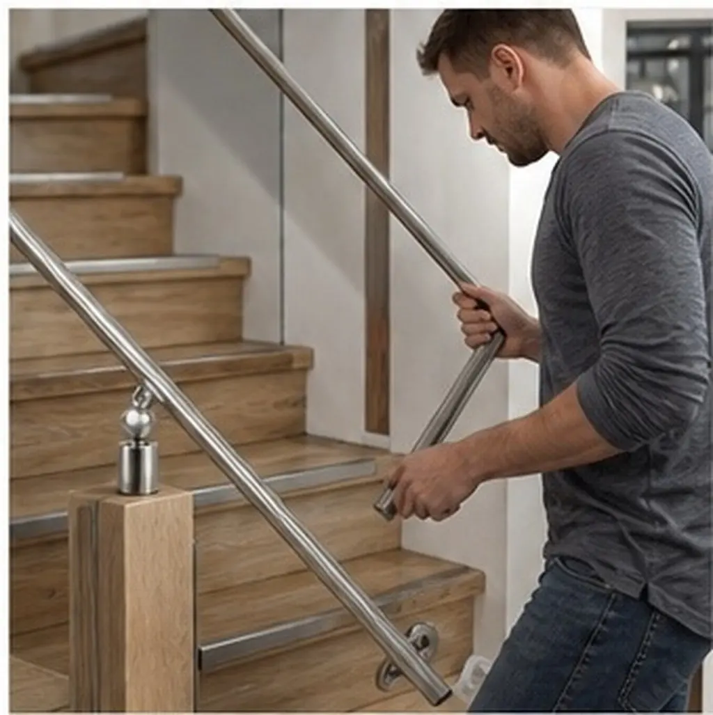 Adjustable Stainless Steel Stair Railing Connector Clamp for Handrail Corner Joint & Flexible Support Fitting