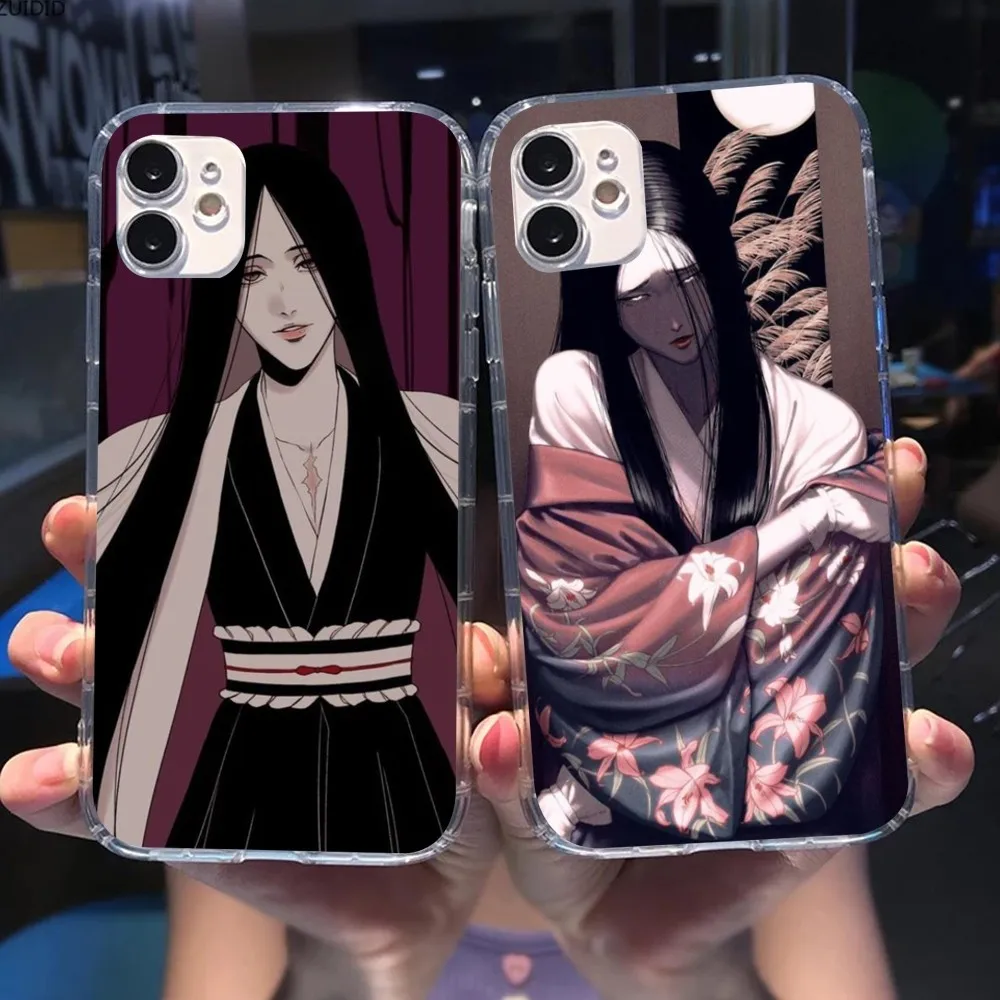 Bleach Unohana Mobile Cell Phone Case for iPhone 15 14 13 12 11 XS X 8 7 6 Plus Mini Pro Max SE 2022 Clear Phone Cover Funda