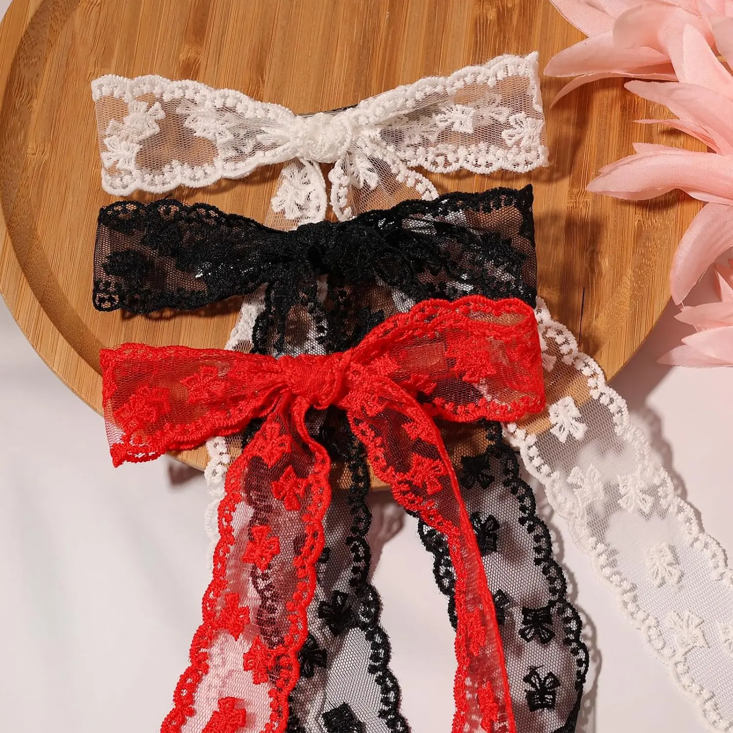 

New Fashion Bow Lace Ribbon Hair Clip for Women's Sweet Cute Ballet Style Hair Clip Girls Versatile Hair Accessories