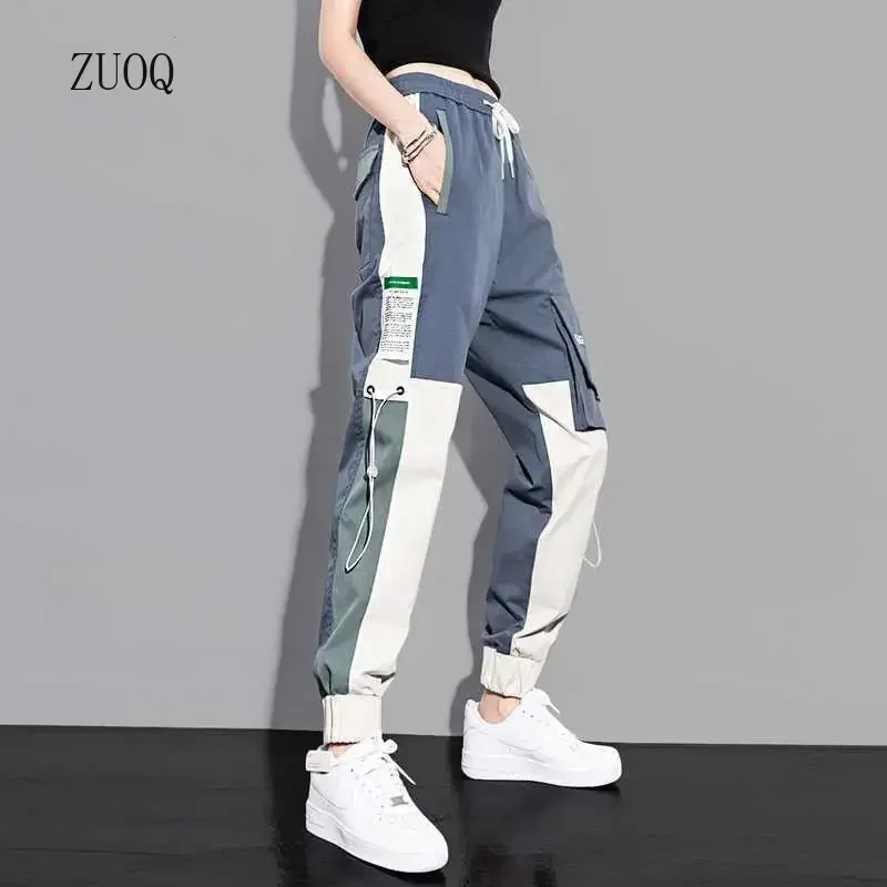 New Big Pockets Cargo Pants Women Ankle-length High Waist Drawstring Loose Streetwear Hip Hop Versatile Joggers Trousers Female - Image 3