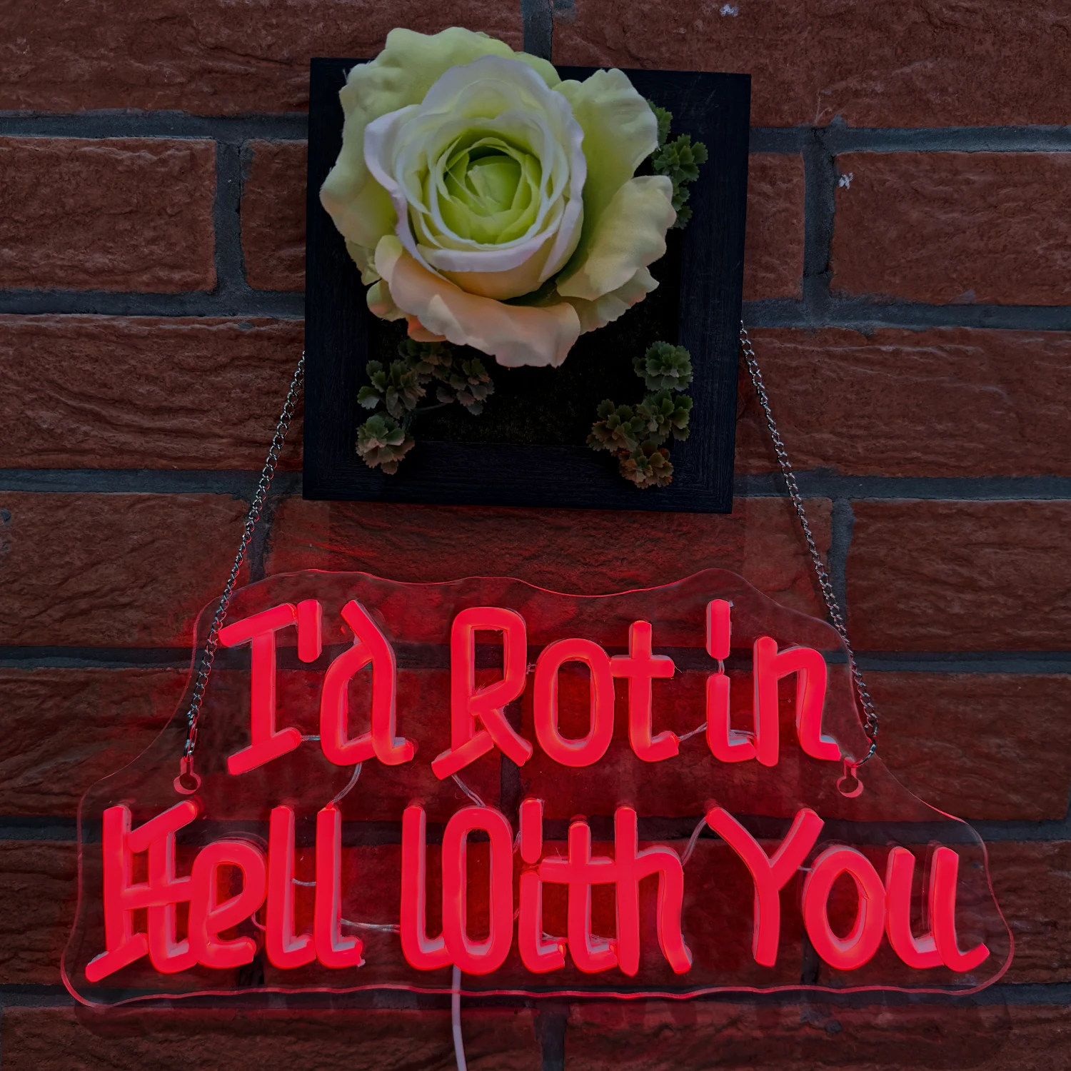 I'd Rot in Hell With You Neon Signs halloween LED light Bedroom Home Party Room Shop Signs LED Neon Art Personality Wall Decor