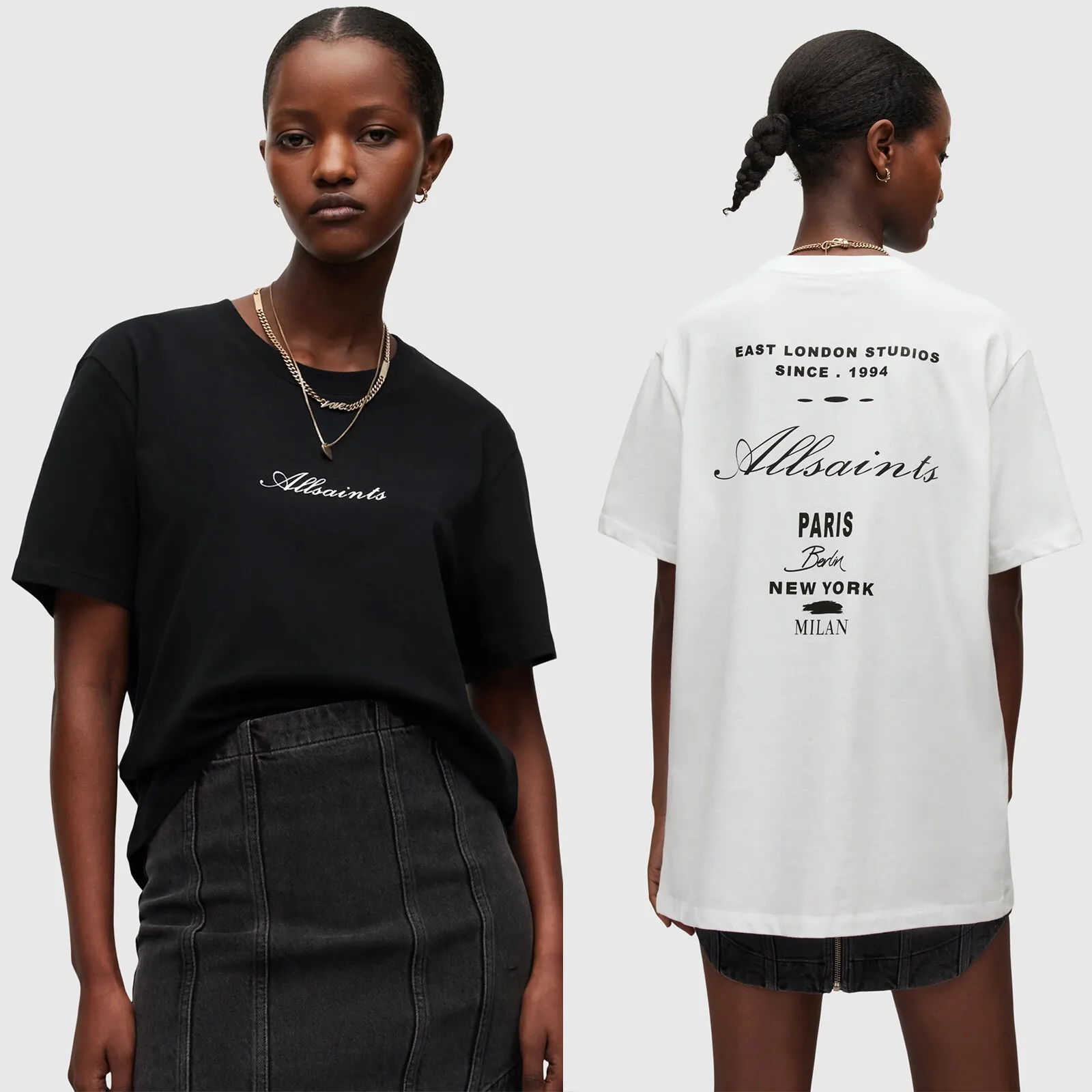 Camiseta con logo All Saints para mujer Vita Boyfriend, corte relajado, de algodón orgánico