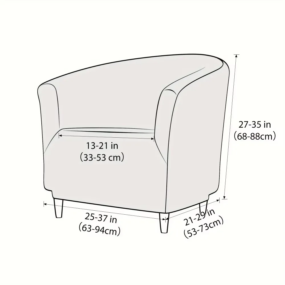 Thickened Velvet Barrel Bath Tub Armchairs Cover High Quality Armchair Slipcover Solid Color Single Slipcover for Bar Home Hotel