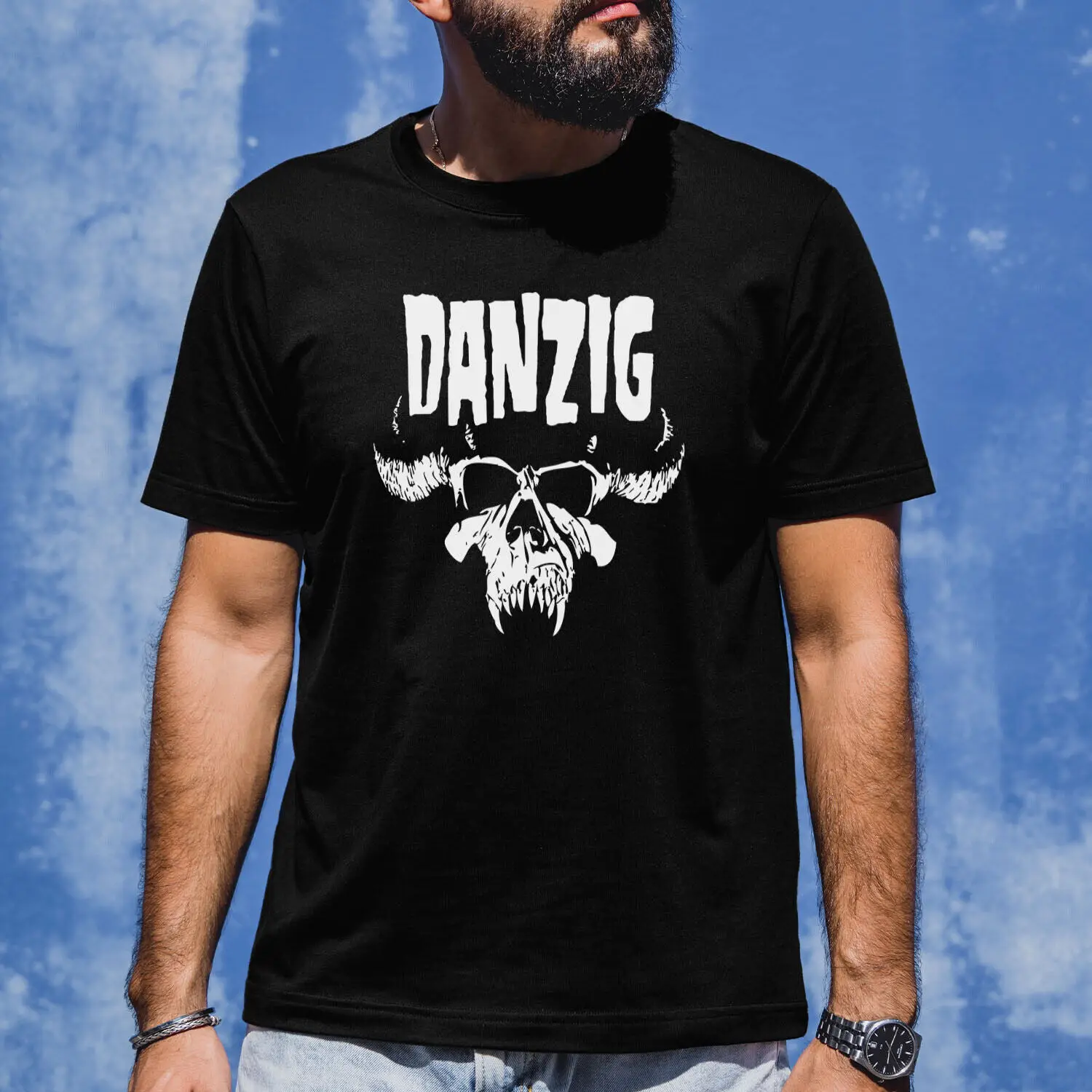 Danzig Skull Logo Graphic T-Shirt – Classic Punk Rock - Men's & Women's Tee