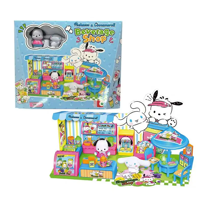 HelloKitty Street Corner Story: Pacha Dog Big Ear Dog Beverage Store, Children's Simulated Playhouse Toy