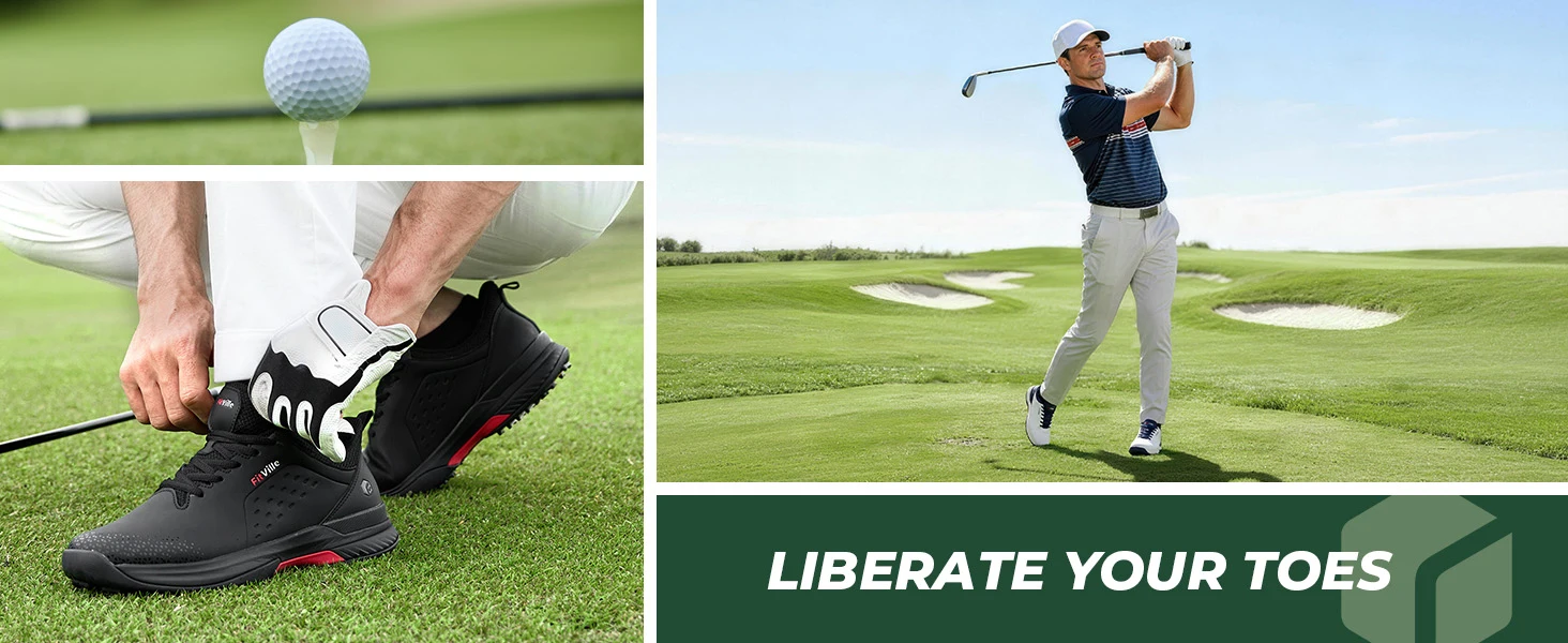 FitVille Extra Breite Herren-Golfschuhe Wasserabweisende Golf-Sneaker Lässige Rutschfeste Golfer-Trainingsschuhe mit Gewölbeunterstützung – Detail 9