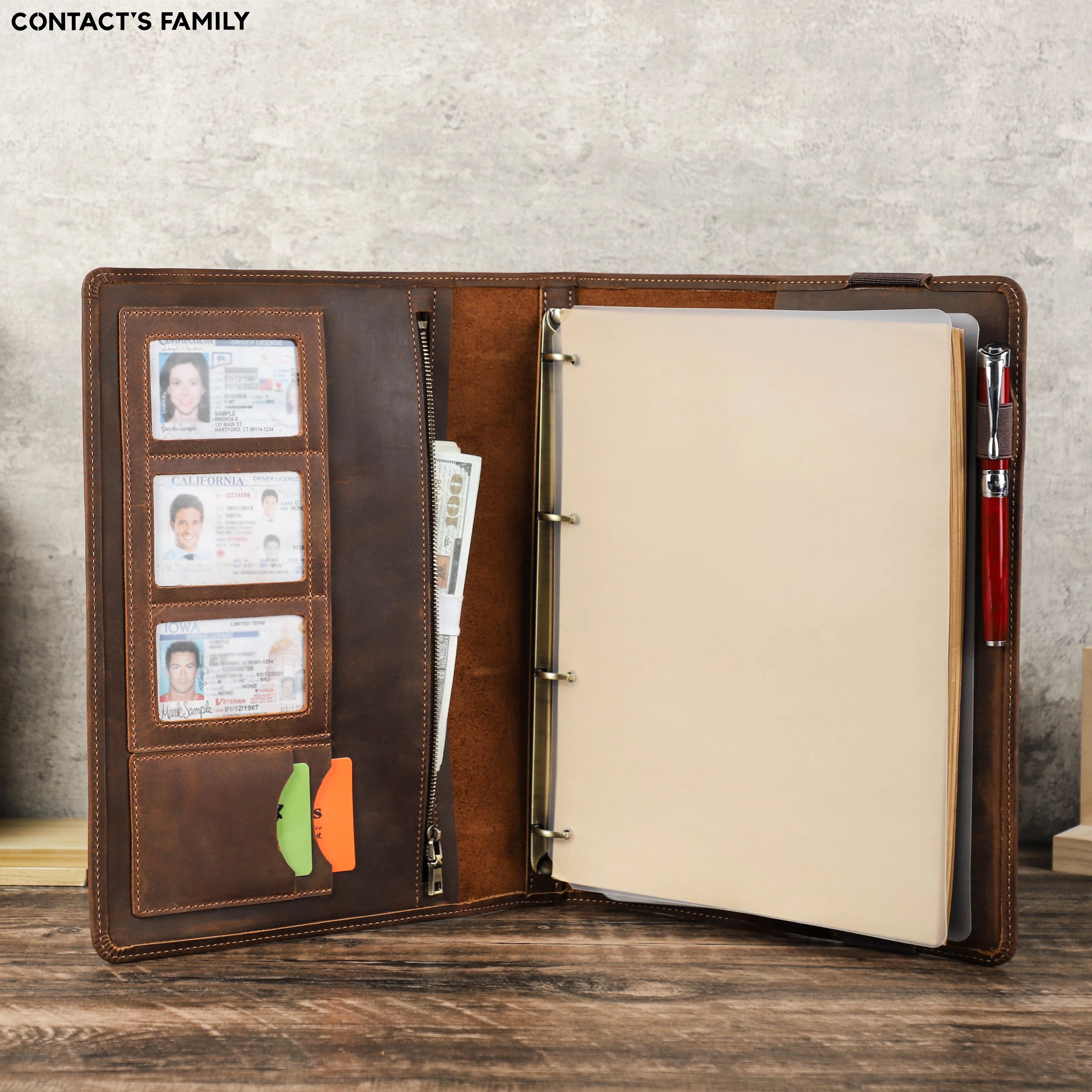 portefeuille-de-luxe-retro-en-cuir-pour-carnet-a4-avec-classeur-a-4-anneaux-support-pour-ipad-pro-11-porte-stylo-emplacements-pour-cartes-et-etui-de-voyage