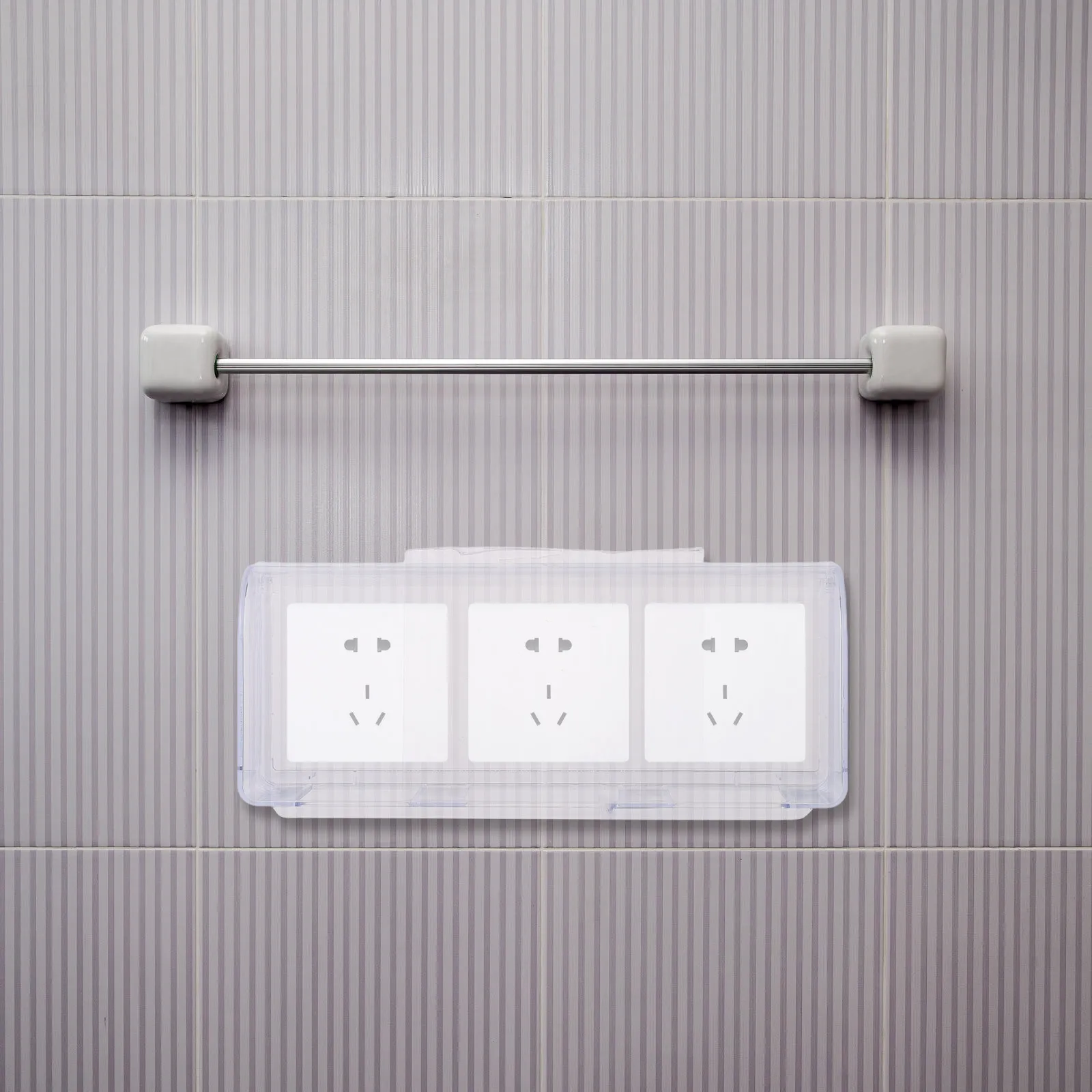 

86 Type Waterproof Outlet Cover Self-Adhesive Transparent Socket Protector Splash-Proof Electrical Socket Guard for Bathroom