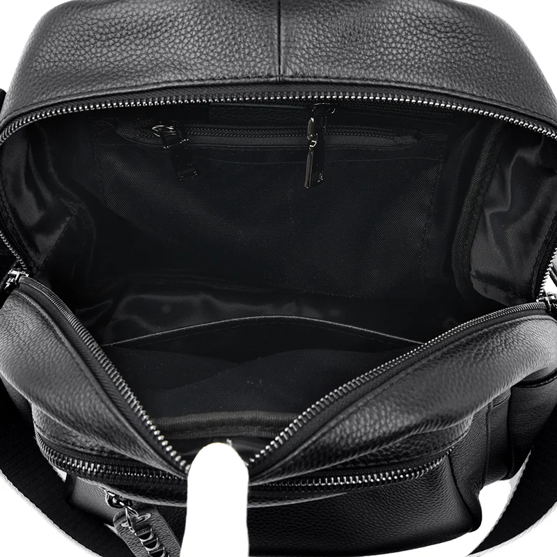 Imagem -06 - Senhoras Mochila de Ombro de Alta Capacidade 2023 Couro para Mulheres Bolsa de Viagem Peito Moda para Meninas Bolsas de Ombro Preto Pacote de Peito