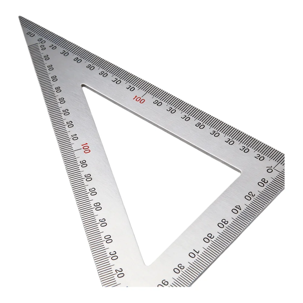Stainless Steel Triangle Ruler 45 90 Degree Precision Set Square With Etched Scales For Woodworking Carpenter Measuring Tool