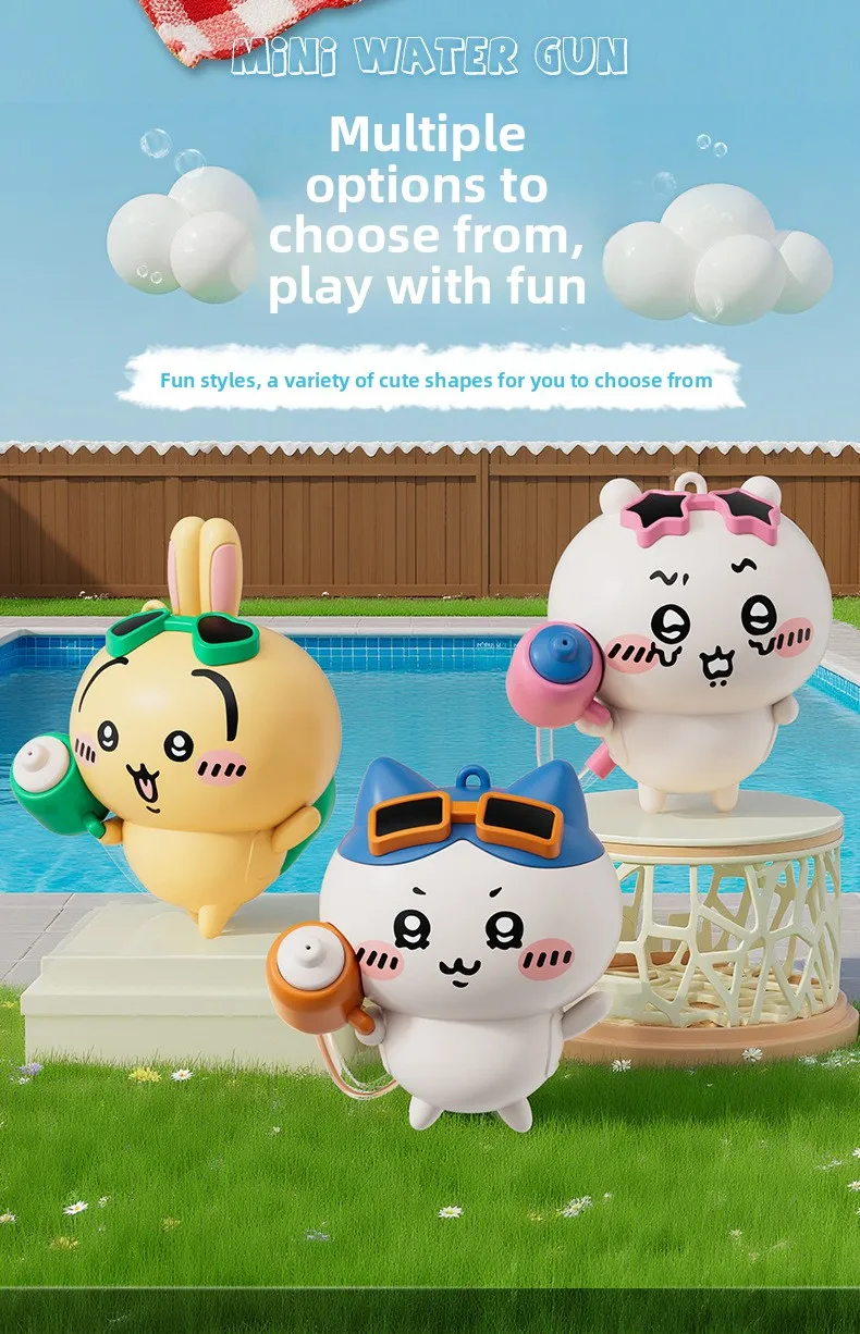 jiyi Wasserpistolen-Spielzeug-Schlüsselanhänger, süßer Usagi Hachiware Anhänger im Sommer-Design, Kawaii Sammler-Accessoire für Fans und Teenager – Detail 9