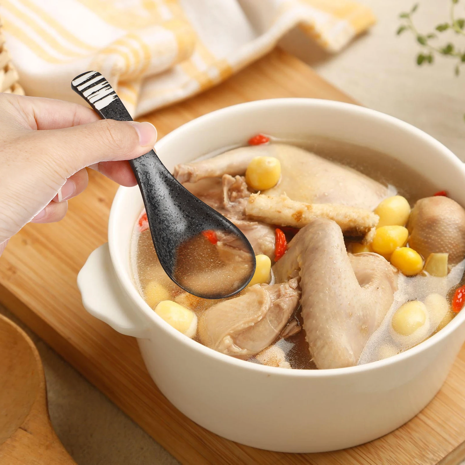 

5 Pcs Ceramic Spoon Spoons Serving Silverware Ramen Kitchen Ceramics Soup Scoop Rice