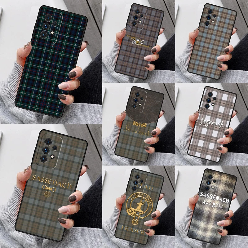 Чехол Outlander Fraser Tartan Plaid Sassenach для Samsung S23 S21 S20 FE S24 S22 Ultra Note20 S10 S9 S8 Plus A40 A52 A12 A13 A53