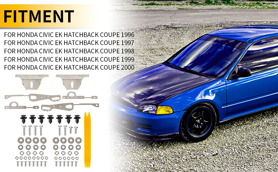 Für Honda Civic 96-00 EK Schrägheck Coupe mit Hardware Luke vorne und hinten Stoßstange hebt Autozubehör – Detail 2