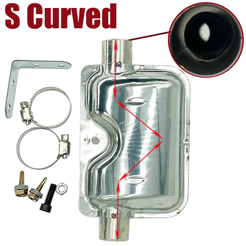 

24mm S Curved Muffler Silencer Clamp Bracket Car Air Diesel Parking Heater Exhaust Pipe Stainless Steel For Truck Camper Van