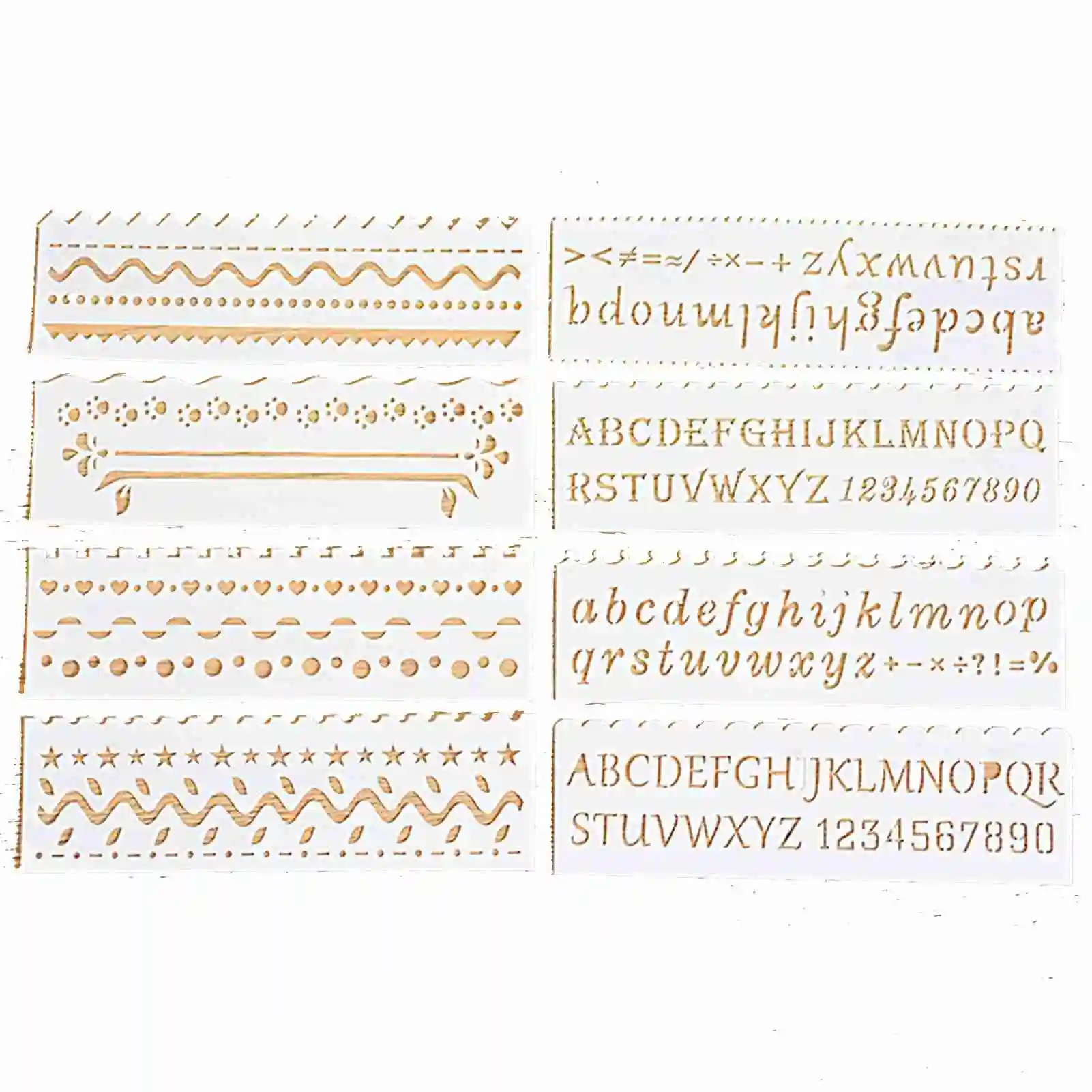 Multi-functional Drawing Stencils Straight & Wavy Lines Rulers Hollow Out Design PP Templates Reusable for Children Students DIY