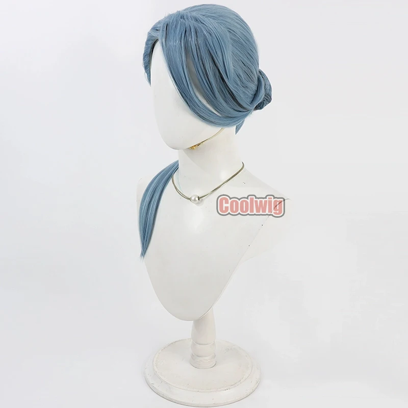 Coolwig الشعر الاصطناعية جورجينا علقة تأثيري الباروكات الملتوية العجائب جورجينا علقة 50 سنتيمتر شعر مستعار أزرق فاتح طويل مقاومة للحرارة