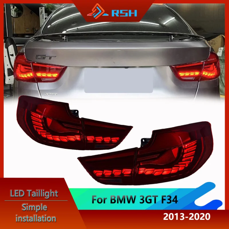 

For BMW 3 Series GT F34 Taillight Assembly Modified Full LED Dragon Scale Style Driving Light Brake Light Turn Signal Rear Lamp