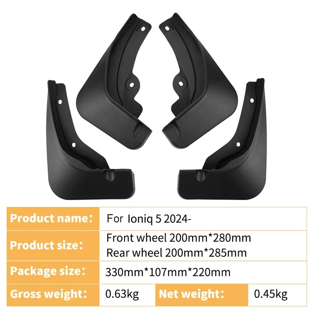 

4 шт./компл., автомобильные шины, крылья, передние и задние колеса, брызговики, брызговики для Hyundai Ioniq 5 2024 +