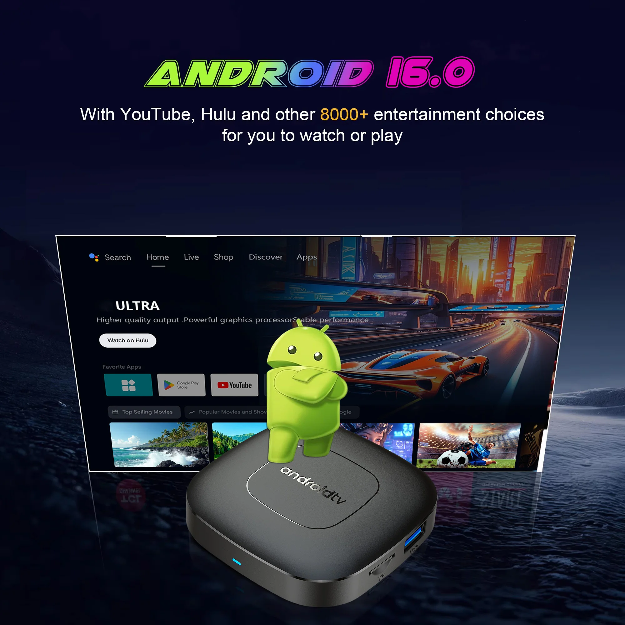 TV Box Android 16 Google Assistant Voice Control 8GB 128GB 256G 4K Wifi6 BT5.0 T1 RK3518 4K Video Media Player TV Set Top Box image 5