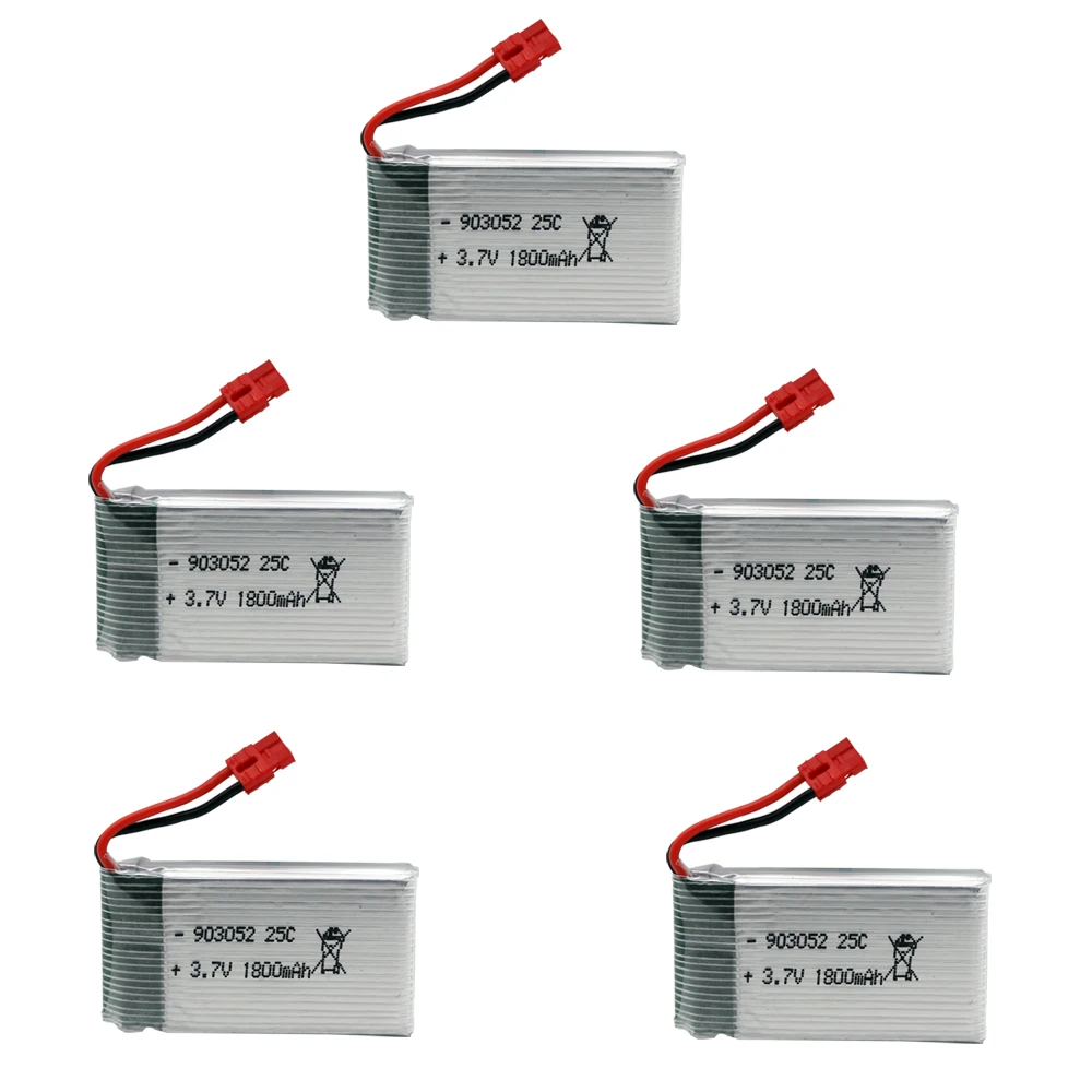 3.7V 1800mAh リポバッテリー 5in1 充電器付き SYMA X5 X5S X5C X5SC X5SH X5SW X5UW X5HW RC ドローンスペアパーツ 3.7v バッテリー XH4.0